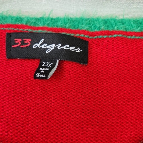 33 Degrees Cool Rudolf Reindeer Christmas Sweater Women's Size XXL Ugly Sweater - Picture 3 of 6